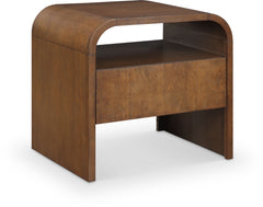 Catalina Brown Wood And Veneer Nightstand - Ornate Home