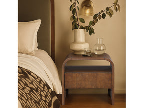 Catalina Brown Wood And Veneer Nightstand - Ornate Home