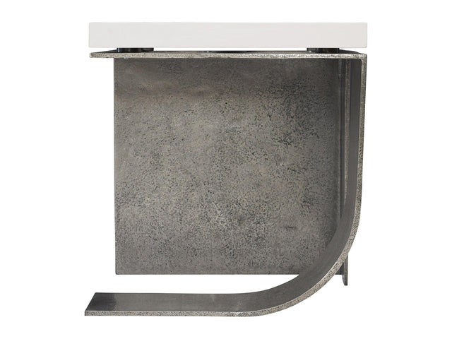 Catalina Graphite/White Plaster Side Table - Ornate Home