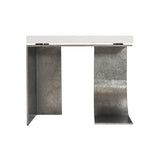 Catalina Graphite/White Plaster Side Table - Ornate Home