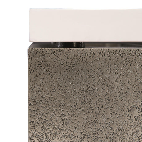 Catalina Graphite/White Plaster Side Table - Ornate Home