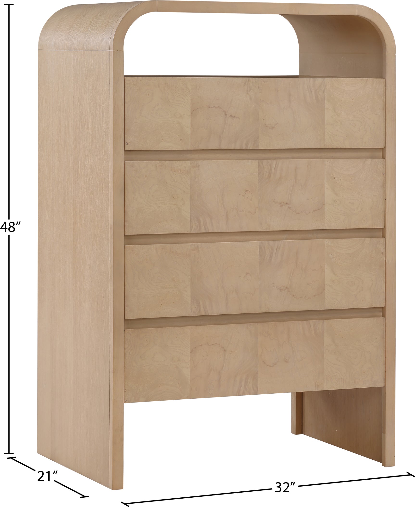 Catalina Natural Wood And Veneer Chest - Ornate Home