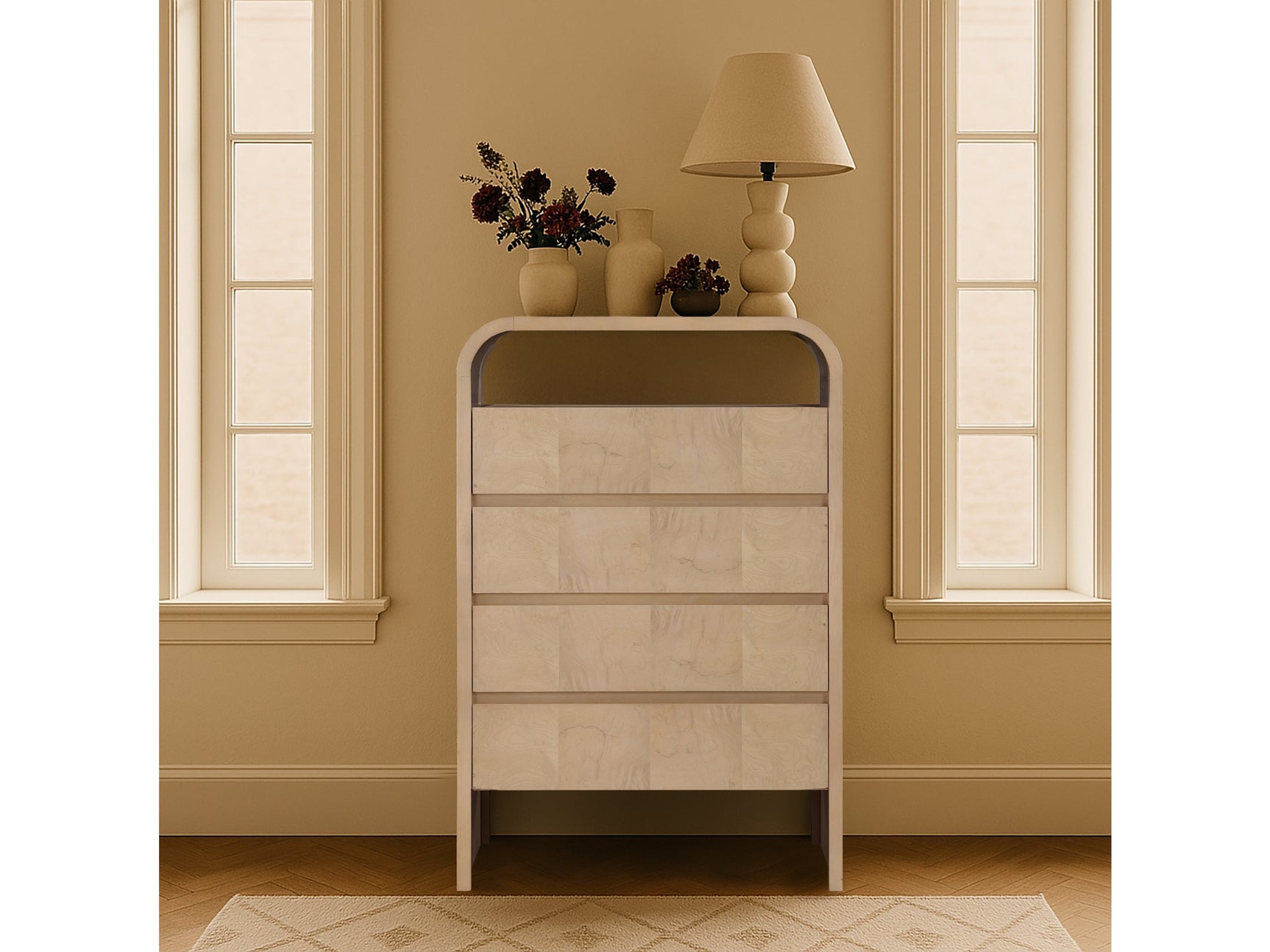 Catalina Natural Wood And Veneer Chest - Ornate Home