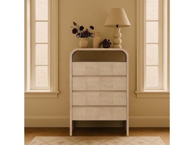 Catalina Natural Wood And Veneer Chest - Ornate Home