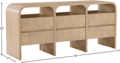 Catalina Natural Wood And Veneer Dresser - Ornate Home