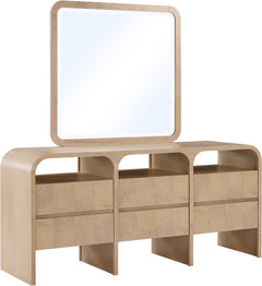 Catalina Natural Wood And Veneer Mirror - Ornate Home