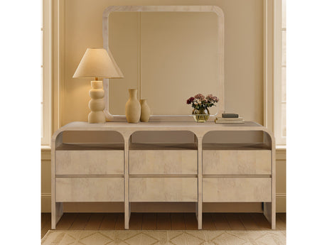 Catalina Natural Wood And Veneer Mirror - Ornate Home