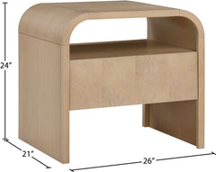 Catalina Natural Wood And Veneer Nightstand - Ornate Home