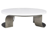 Catalina White Plaster/Graphite Cocktail Table - Ornate Home