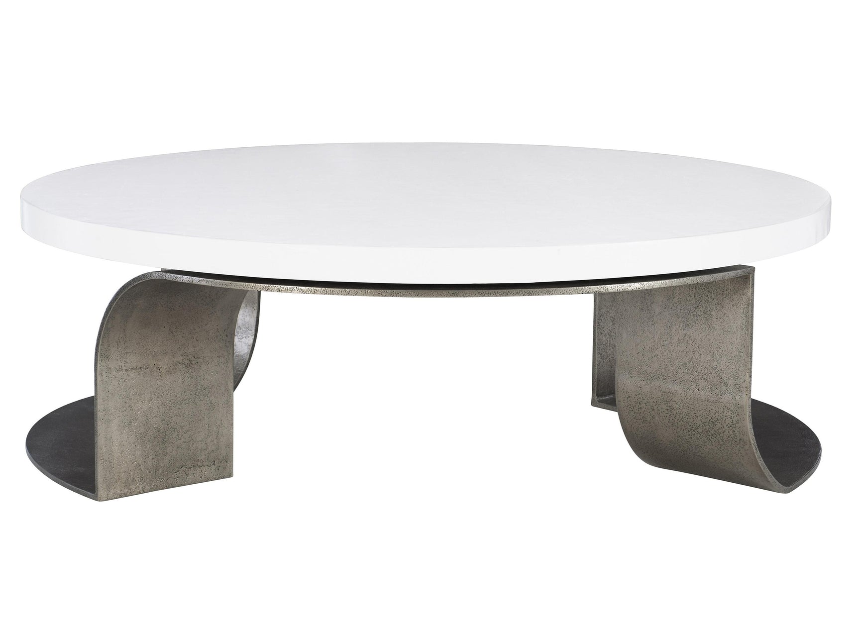 Catalina White Plaster/Graphite Cocktail Table - Ornate Home
