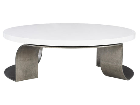 Catalina White Plaster/Graphite Cocktail Table - Ornate Home