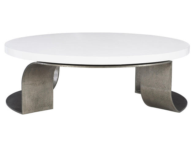 Catalina White Plaster/Graphite Cocktail Table - Ornate Home