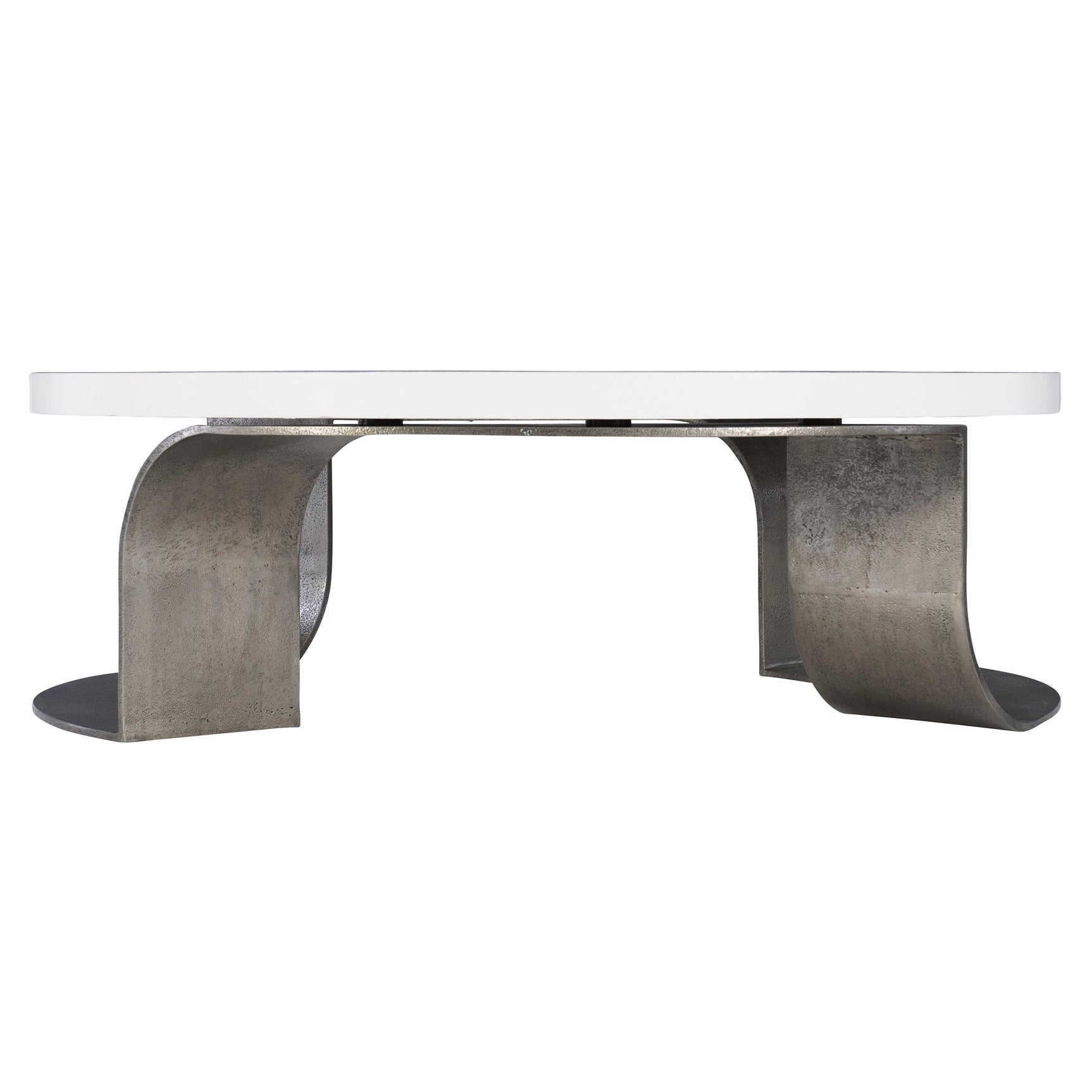 Catalina White Plaster/Graphite Cocktail Table - Ornate Home