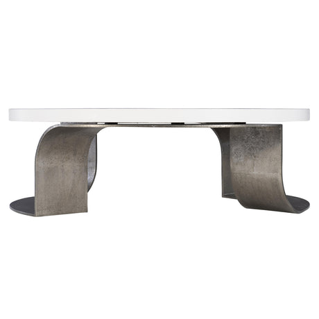 Catalina White Plaster/Graphite Cocktail Table - Ornate Home