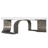 Catalina White Plaster/Graphite Cocktail Table - Ornate Home