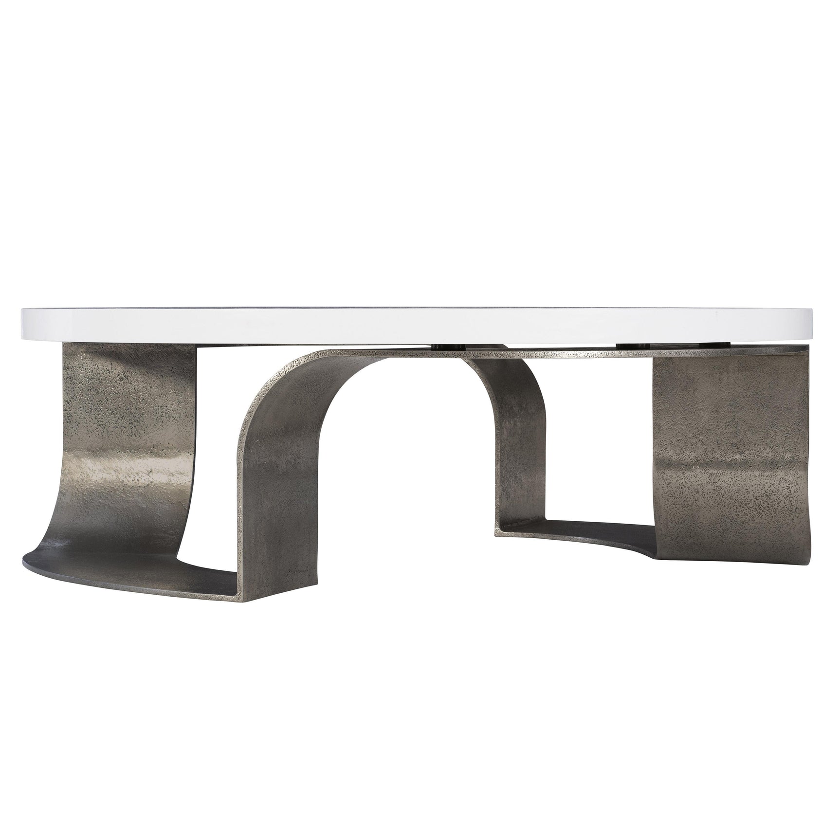 Catalina White Plaster/Graphite Cocktail Table - Ornate Home