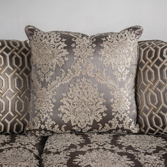 Catalonia Beige/Dark Cherry Loveseat - Ornate Home
