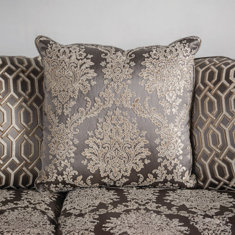 Catalonia Beige/Dark Cherry Sofa - Ornate Home