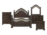 Catalonia Dark Cherry 5-Piece Queen Bedroom Set - Ornate Home