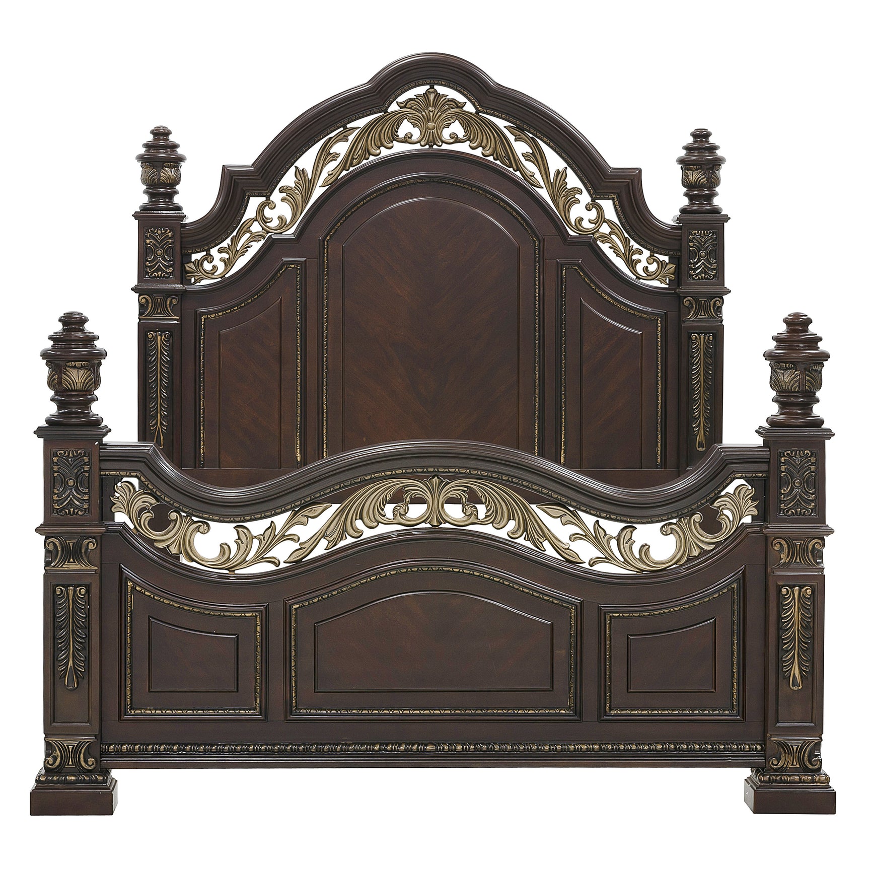 Catalonia Dark Cherry 5-Piece Queen Bedroom Set - Ornate Home