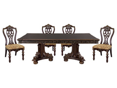 Catalonia Dark Cherry 5-piece Dining Table Set - Ornate Home