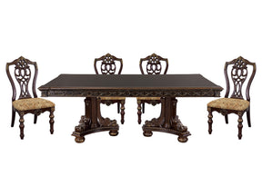 Catalonia Dark Cherry 5-piece Dining Table Set - Ornate Home