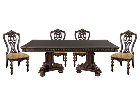 Catalonia Dark Cherry 5-piece Dining Table Set - Ornate Home