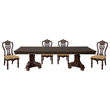Catalonia Dark Cherry 5-piece Dining Table Set - Ornate Home