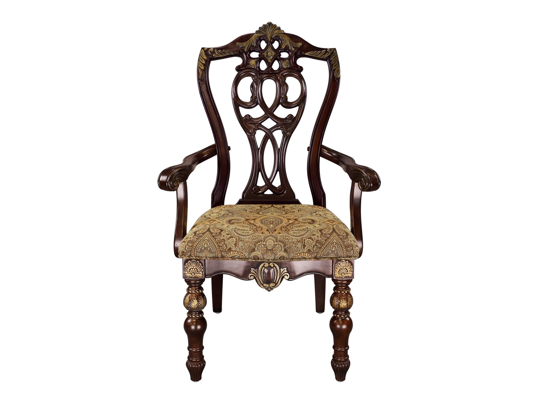 Catalonia Dark Cherry Dining Arm Chair (Set of 2) - Ornate Home