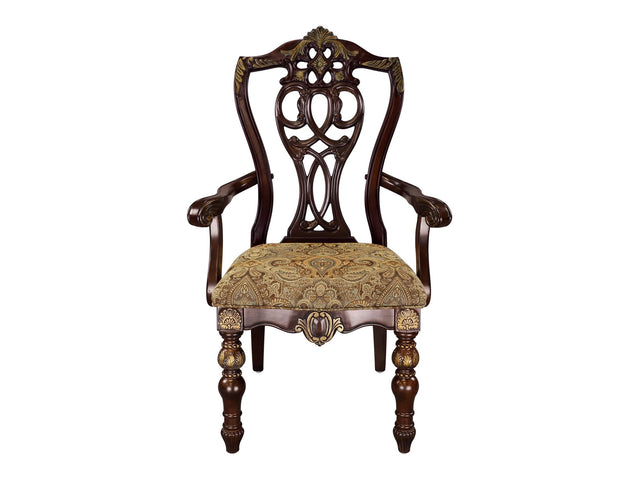 Catalonia Dark Cherry Dining Arm Chair (Set of 2) - Ornate Home
