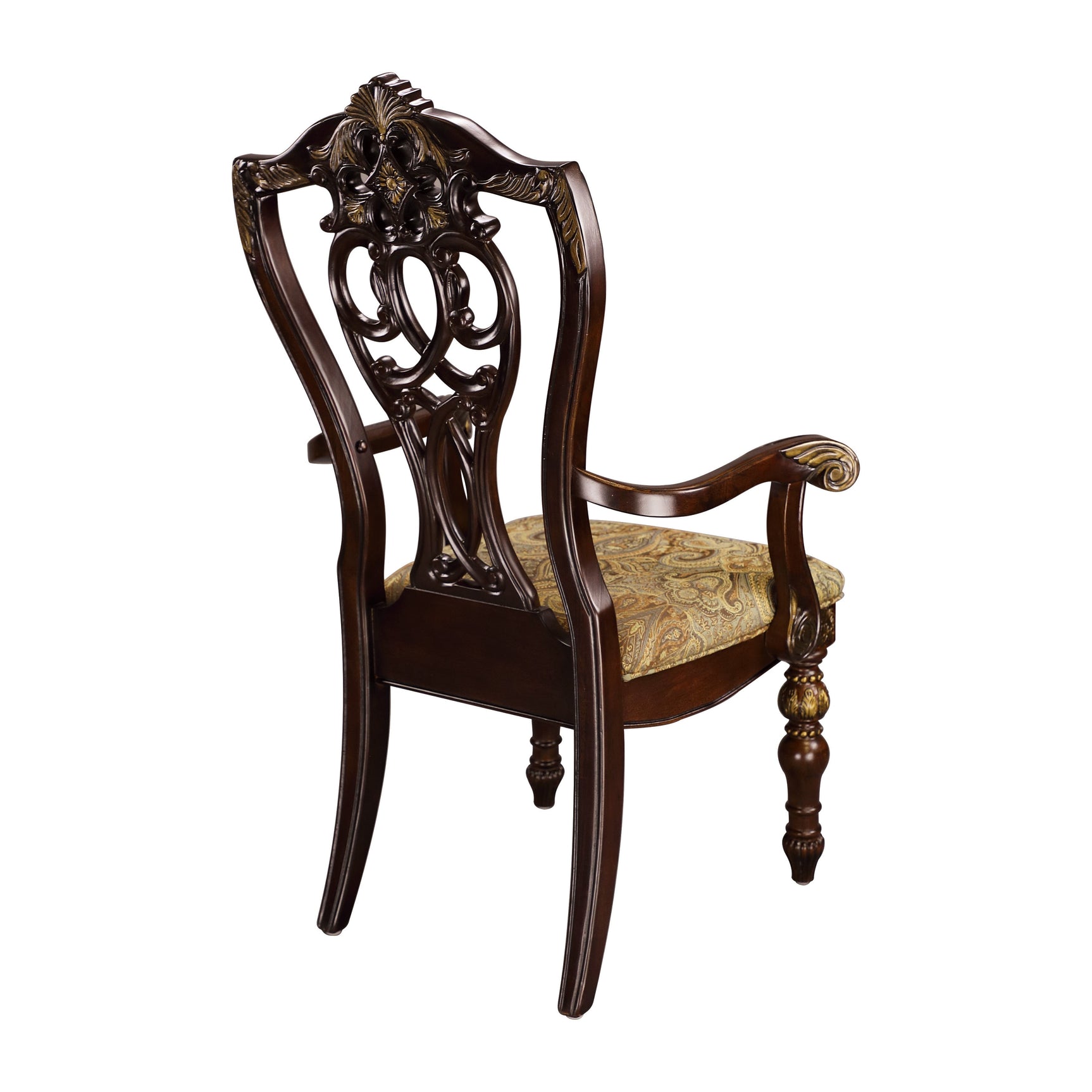 Catalonia Dark Cherry Dining Arm Chair (Set of 2) - Ornate Home