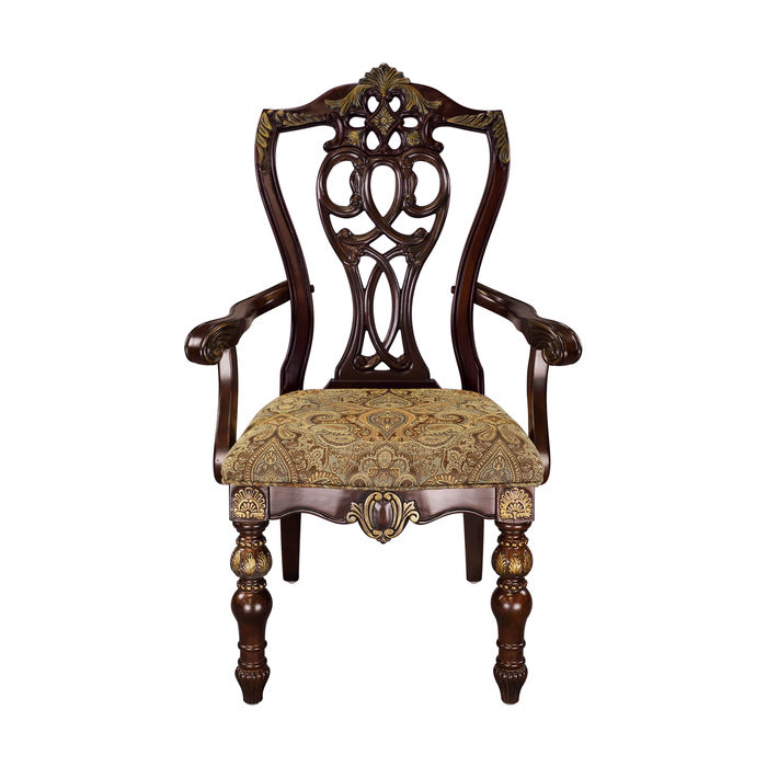 Catalonia Dark Cherry Dining Arm Chair (Set of 2) - Ornate Home