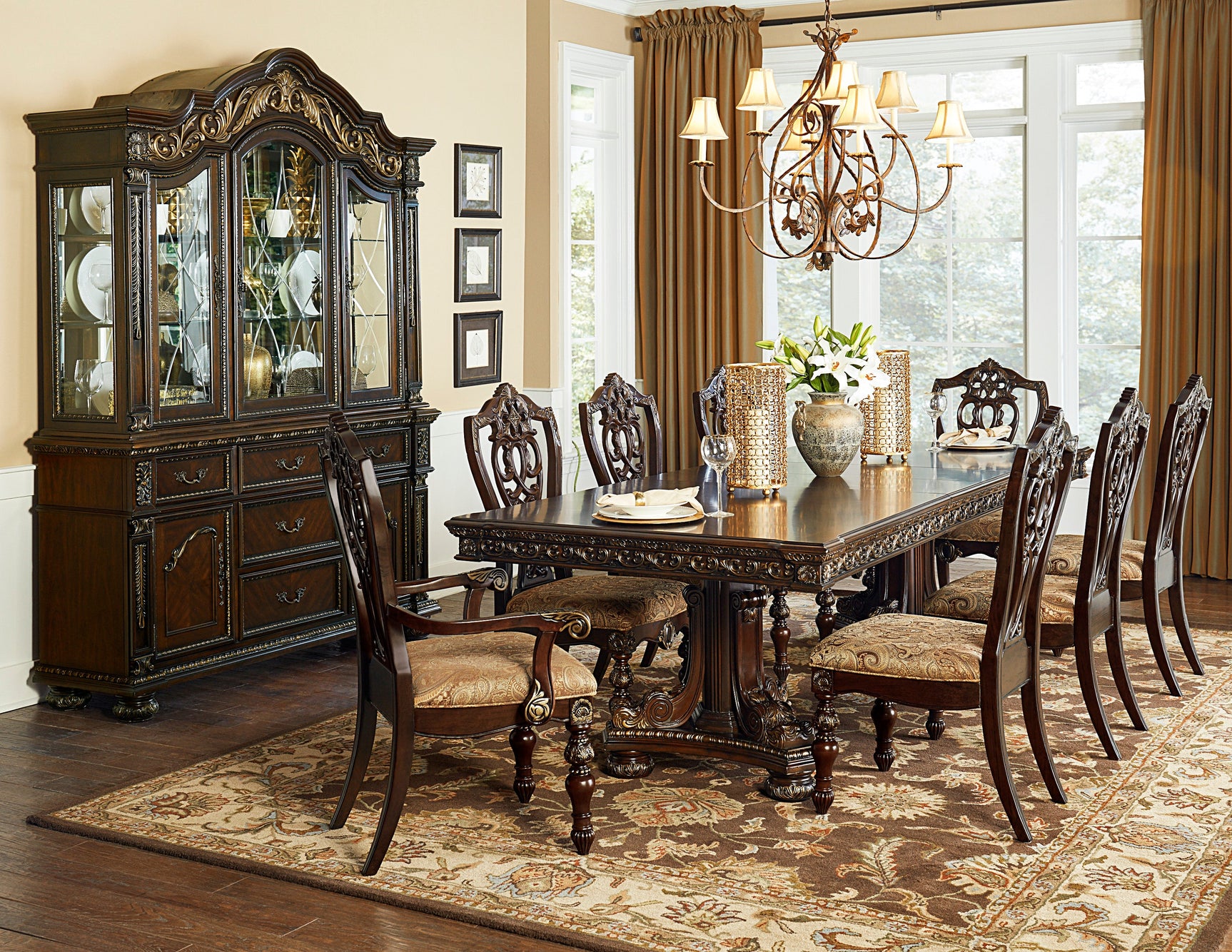 Catalonia Dark Cherry Dining Table - Ornate Home