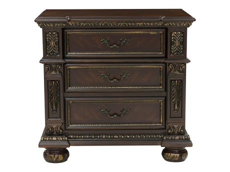Catalonia Dark Cherry Nightstand - Ornate Home