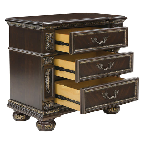 Catalonia Dark Cherry Nightstand - Ornate Home