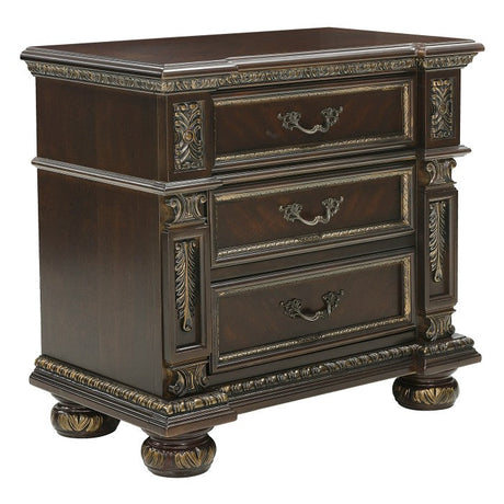 Catalonia Dark Cherry Nightstand - Ornate Home