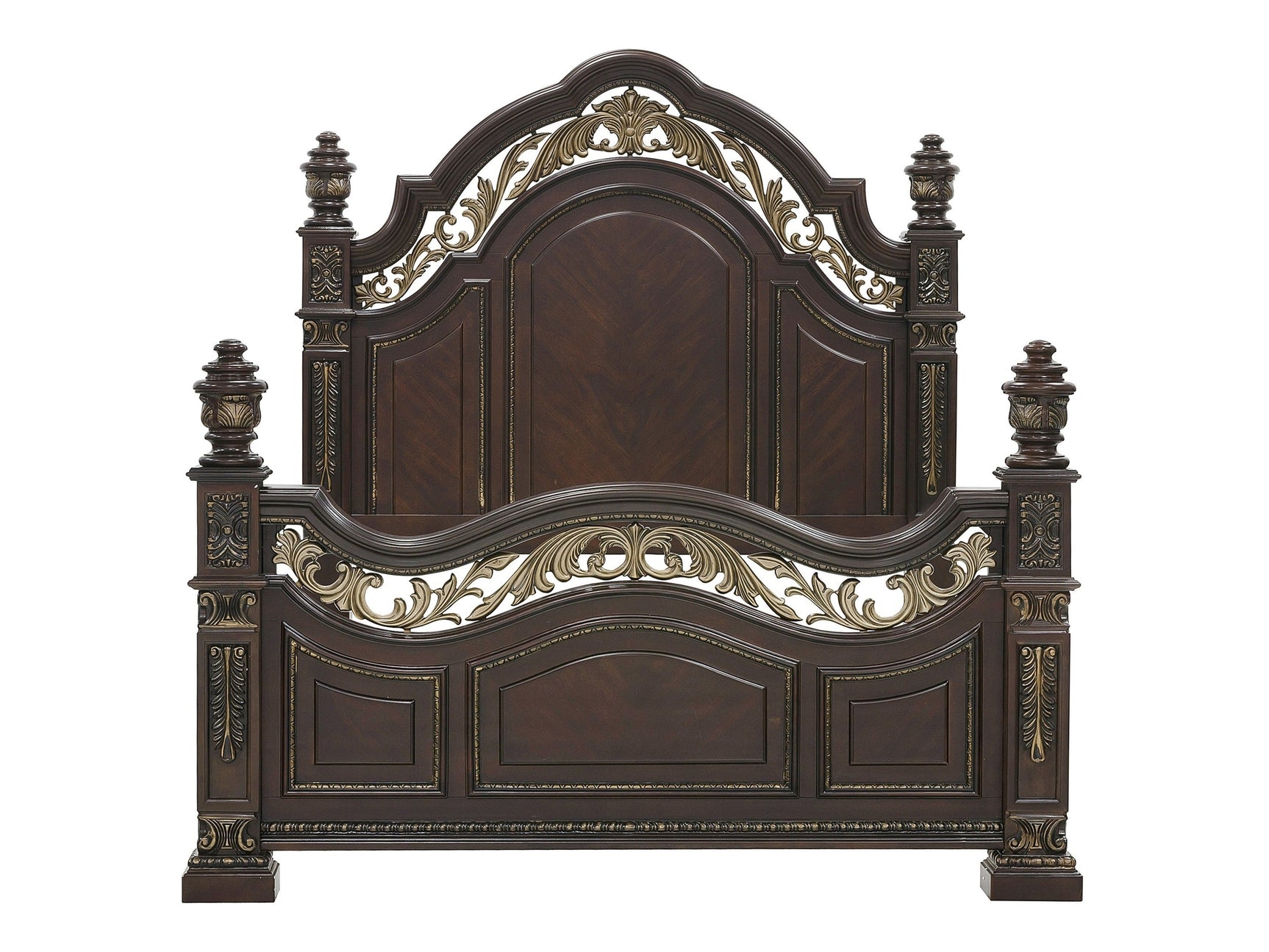 Catalonia Dark Cherry Queen Bed - Ornate Home