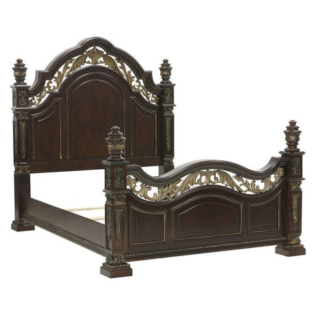 Catalonia Dark Cherry Queen Bed - Ornate Home