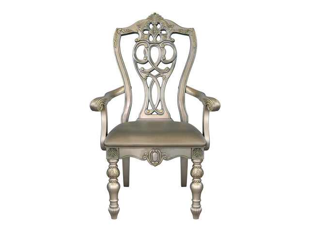 Catalonia Platinum Gold Dining Arm Chair (Set of 2) - Ornate Home