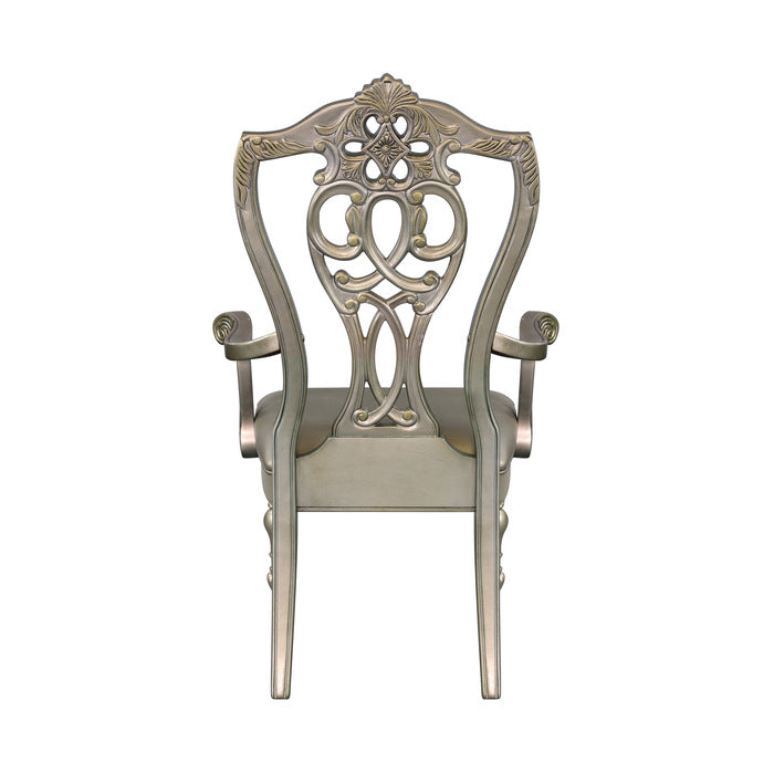 Catalonia Platinum Gold Dining Arm Chair (Set of 2) - Ornate Home