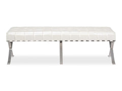 Catalunya White Long Bench - Ornate Home