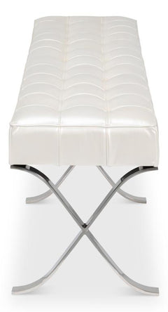 Catalunya White Long Bench - Ornate Home