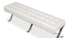 Catalunya White Long Bench - Ornate Home