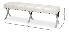 Catalunya White Long Bench - Ornate Home