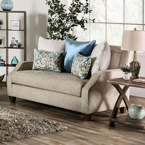 Catarina Beige/Teal Loveseat - Ornate Home