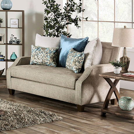 Catarina Beige/Teal Loveseat - Ornate Home