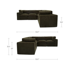 Cates Dark Green Classic L Modular Sectional - Ornate Home