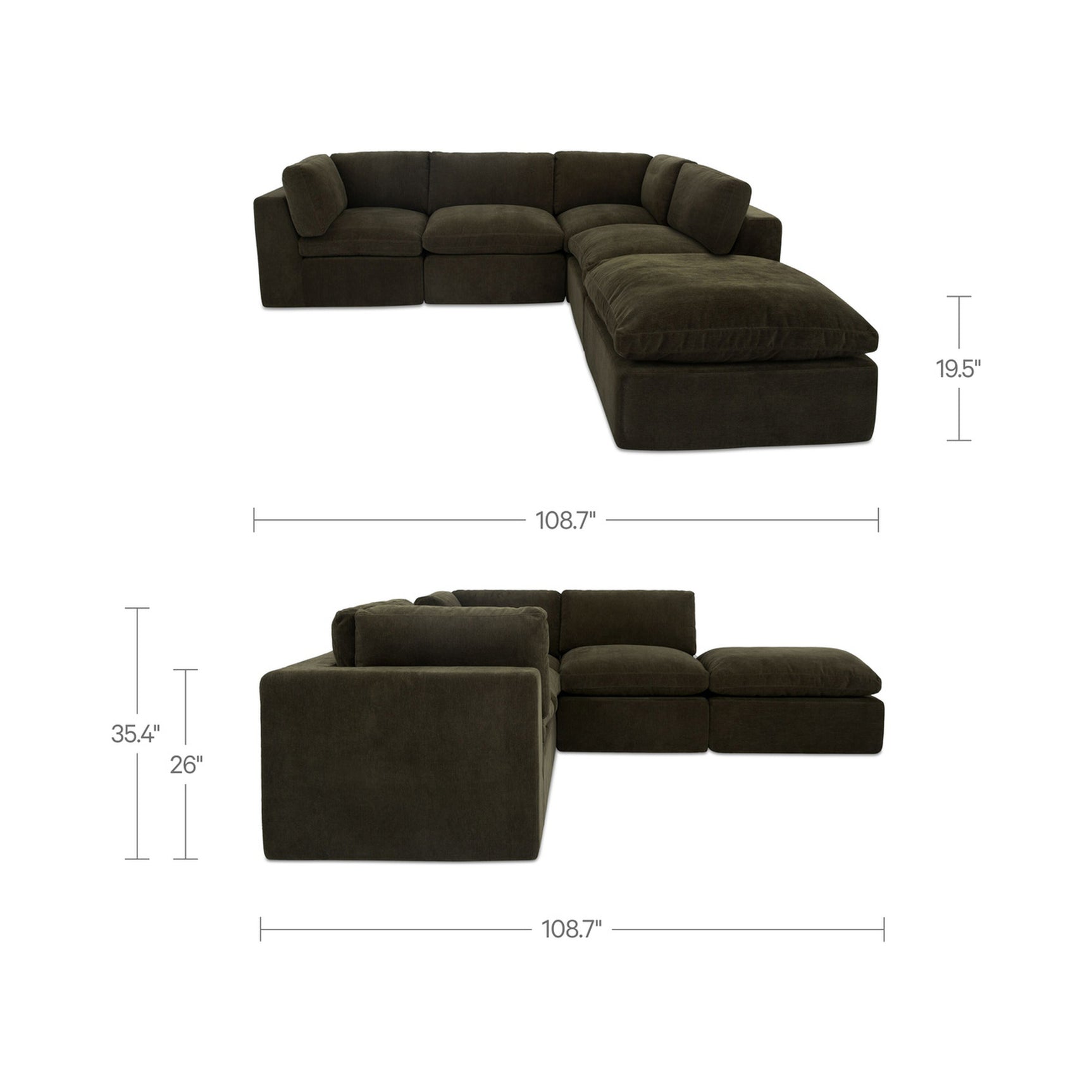 Cates Dark Green Dream Modular Sectional - Ornate Home