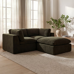 Cates Dark Green Ottoman - Ornate Home