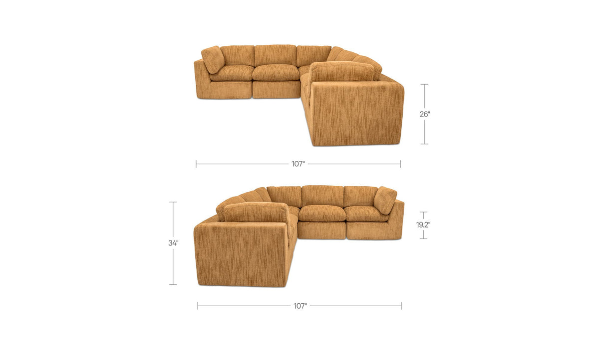 Cates Golden Wheat Classic L Modular Sectional - Ornate Home